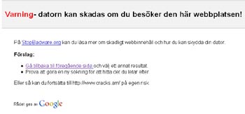 Google vill inte visa sidan!